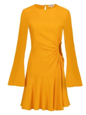 Jedwabna Sukienka z Pomarańczowymi Wycięciami Jaaf