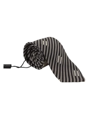 Jedwabny Krawat dla Mężczyzn - Czarno-Biały Dolce & Gabbana