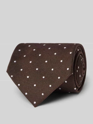 Jedwabny krawat z fakturowanym wzorem Boss