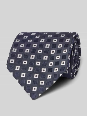 Jedwabny krawat z wzorem na całej powierzchni Boss
