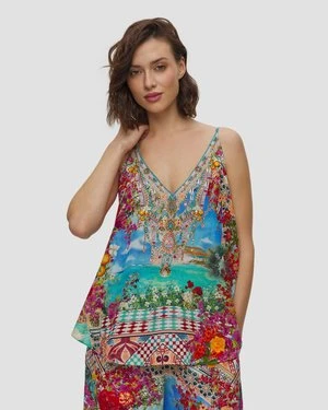 Jedwabny Top Damski Camilla V Neck Cami