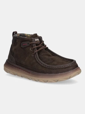 Jeep półbuty KAUAI WALLABEE MID SUEDE męskie kolor brązowy JM52041A