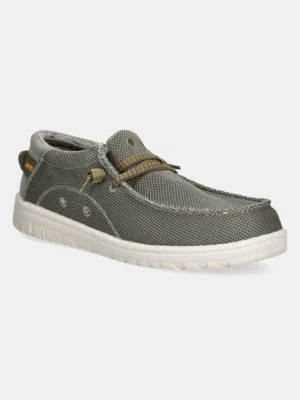 Jeep półbuty SAMOA WALLABEE KNIT męskie kolor zielony JM51030A