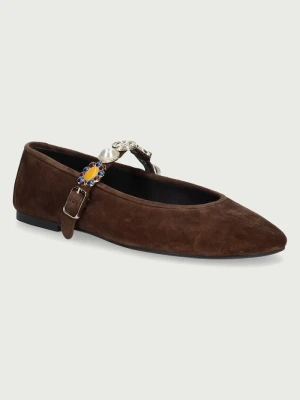 Jeffrey Campbell baleriny nubukowe Amarissa brązowy