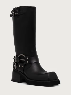 Jeffrey Campbell botki damskie skórzane FRAUDULENT czarny
