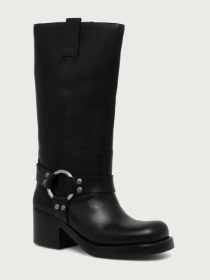 Jeffrey Campbell botki motocyklowe damskie skórzane REFLECTION czarny