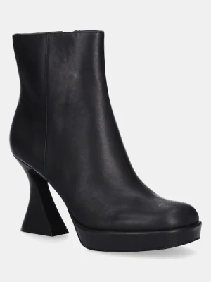 Jeffrey Campbell botki skórzane HUMANITY damskie kolor czarny na słupku U92-B01