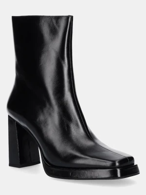 Jeffrey Campbell botki skórzane Maximal-Lo damskie kolor czarny na słupku JC-852-3-2