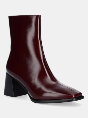 Jeffrey Campbell botki skórzane Sherpal-2l damskie kolor bordowy na słupku JC-1202-2-46