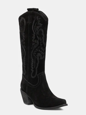 Jeffrey Campbell kowbojki zamszowe RANCHER-K kolor czarny na słupku 52236-L10