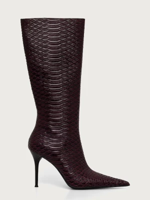 Jeffrey Campbell kozaki na szpilce damskie skórzane PROPOSAL bordowy