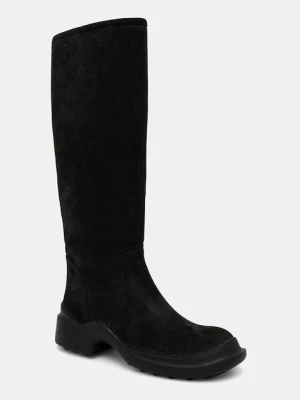 Jeffrey Campbell kozaki nubukowe FORTE damskie kolor czarny na płaskim obcasie JCD-347-4-03