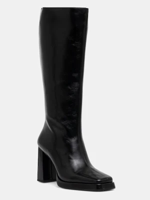 Jeffrey Campbell kozaki skórzane Maximal damskie kolor czarny na słupku JC-852-1-3