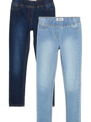 Jegginsy mid waist (2 pary) BonPrix niebieski
