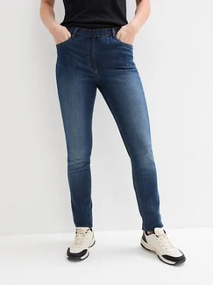 Jegginsy mid waist z wygodnym paskiem w talii bonprix