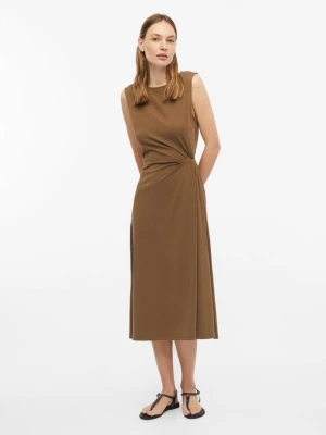 Jersey-Kleid mit Taillendrapierung s.Oliver brązowy