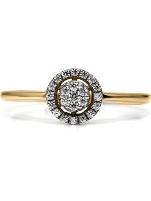 Jewellery of India Złoty pierścionek z diamentami rozmiar: 50