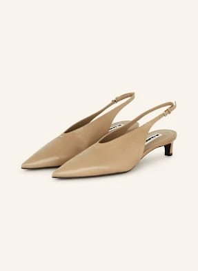 Jil Sander Czółenka Z Odkrytą Piętą beige