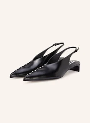 Jil Sander Czółenka Z Odkrytą Piętą schwarz