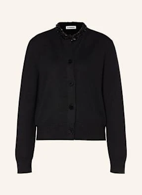 Jil Sander Kardigan Z Cekinami schwarz