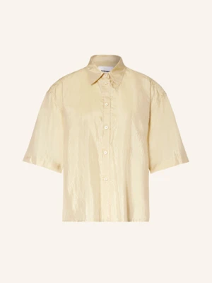 Jil Sander Krótka Bluzka Koszulowa Z Dodatkiem Jedwabiu beige