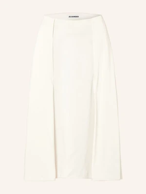 Jil Sander Spódnica Satynowa weiss KREMOWY