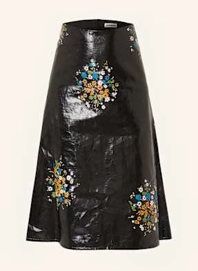 Jil Sander Spódnica Z Imitacji Skóry schwarz