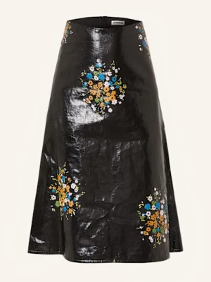 Jil Sander Spódnica Z Imitacji Skóry schwarz