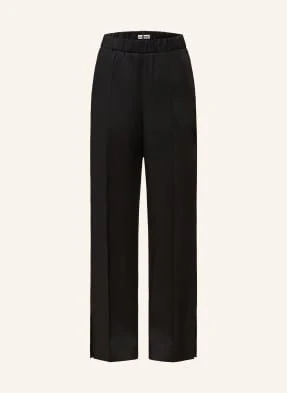 Jil Sander Spodnie Marlena Z Satyny schwarz