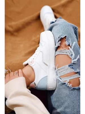 Jilberto Skórzane sneakersy w kolorze biało-błękitnym rozmiar: 36