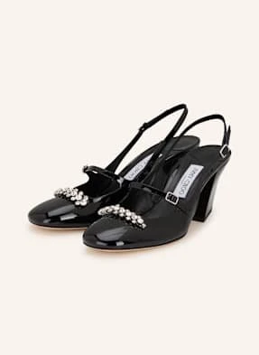 Jimmy Choo Czółenka Mary Jane Belinda Z Ozdobnymi Kamykami schwarz