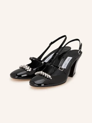 Jimmy Choo Czółenka Mary Jane Belinda Z Ozdobnymi Kamykami schwarz