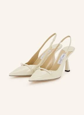 Jimmy Choo Czółenka Z Odkrytą Piętą Amita 85 beige