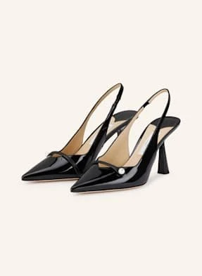 Jimmy Choo Czółenka Z Odkrytą Piętą Amita 85 schwarz