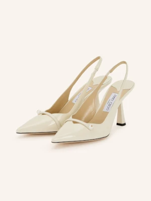 Jimmy Choo Czółenka Z Odkrytą Piętą Amita 85 weiss