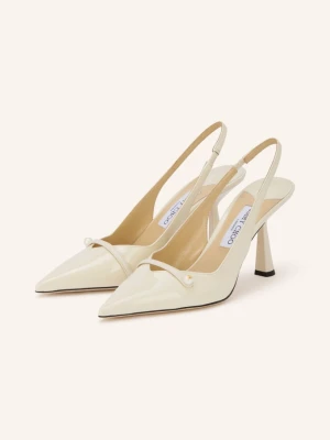 Jimmy Choo Czółenka Z Odkrytą Piętą Amita 85 weiss ECRU