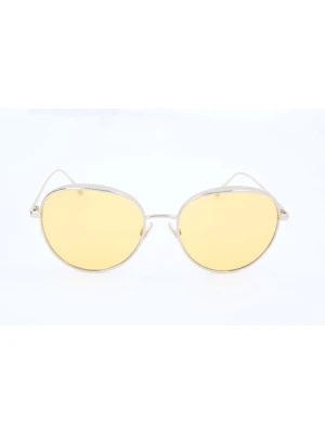 Jimmy Choo Damskie okulary przeciwsłoneczne w kolorze srebrno-żółtym rozmiar: 56