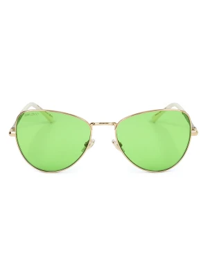 Jimmy Choo Damskie okulary przeciwsłoneczne w kolorze złoto-zielonym rozmiar: 56