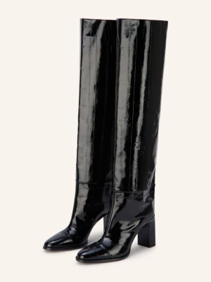 Jimmy Choo Kozaki Caly 85 schwarz CZARNY
