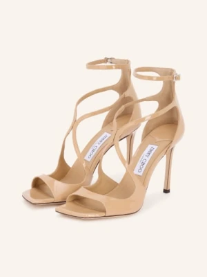 Jimmy Choo Lakierowane Sandały Na Obcasie Aiza 95 beige
