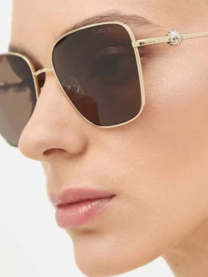 Jimmy Choo okulary przeciwsłoneczne damskie kolor brązowy 0JC4005HB