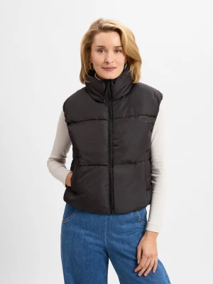 JJXX Damska pikowana kamizelka - JXSolvej Kobiety Sztuczne włókno czarny jednolity,