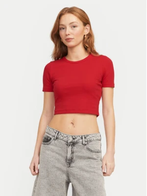 JJXX T-Shirt Florie 12217164 Czerwony Slim Fit