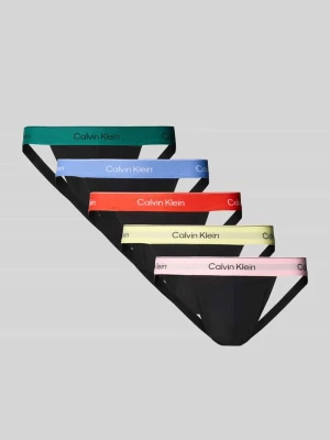 Jockstrapy z elastycznym paskiem z logo w zestawie 5 szt. Calvin Klein Czarny
