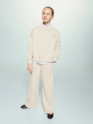 Joggersy bawełniane ściągane troczkami kremowy / écru - Dzieci - - MANGO KIDS