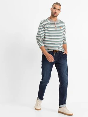Joggery dżinsowe regular fit z wygodną talią, tapered bonprix