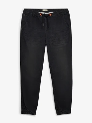 Joggery jeansowe z gumką w talii o kroju regular fit, prosta nogawka BonPrix czarny