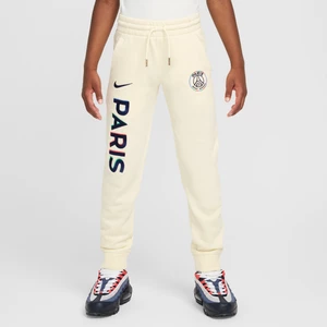 Joggery piłkarskie z dzianiny dresowej dla dużych dzieci (chłopców) Nike Paris Saint-Germain Club Fleece - Biel