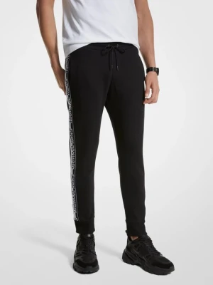 Joggery z mieszanki bawełny z taśmą z logo Michael Kors CZARNY (Czarny)