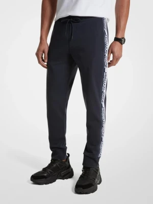 Joggery z mieszanki bawełny z taśmą z logo Michael Kors PÓŁNOC (Niebieski)